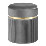 Пуф Миранда с ящиком велюр серый