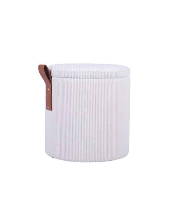 Пуф Руни S с ящиком вельвет белый