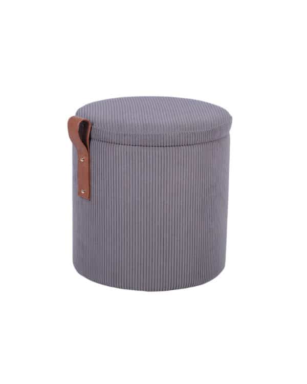 Пуф Руни S с ящиком вельвет тёмно-серый