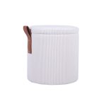 Пуф Руни XS с ящиком вельвет белый