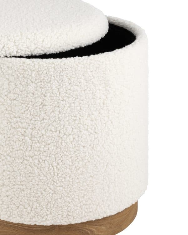 Пуф с ящиком Долли L тедди белый — изображение 3