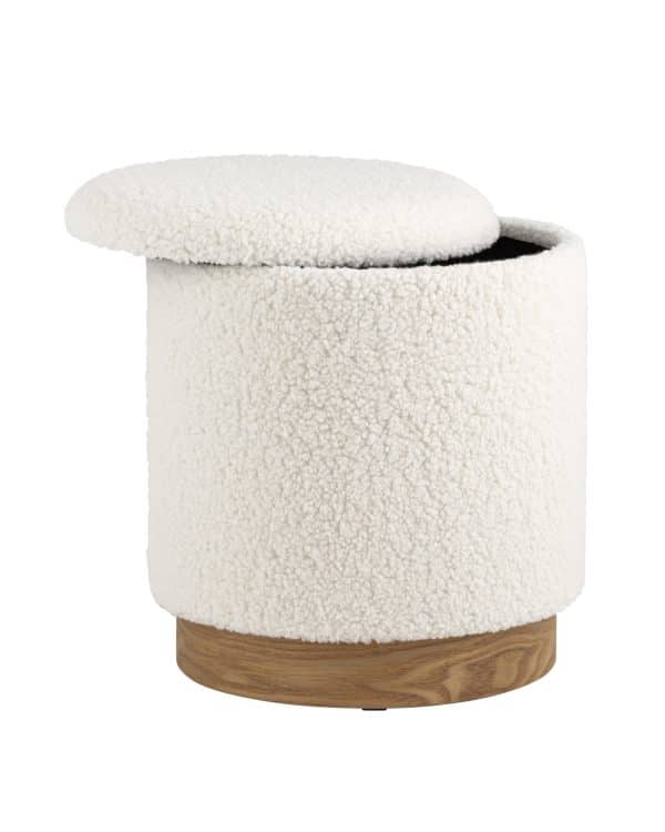 Пуф с ящиком Долли S тедди белый — изображение 2