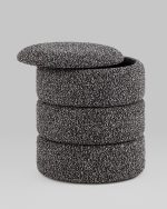 Пуф с ящиком Hive XS букле черный меланж — изображение 3