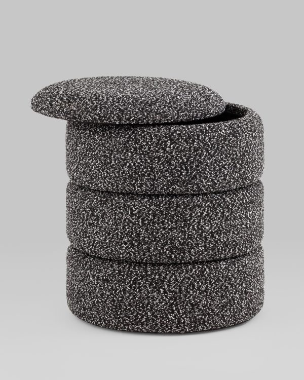 Пуф с ящиком Hive XS букле черный меланж — изображение 3