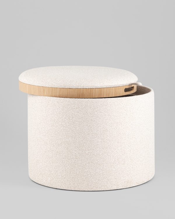 Пуф с ящиком Хюгге L букле бежевый — изображение 3