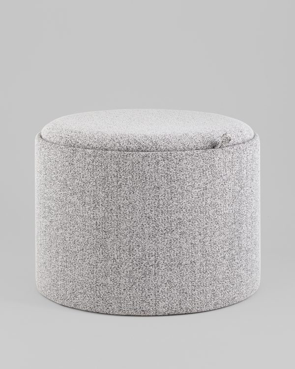 Пуф с ящиком Хюгге L букле серый — изображение 2