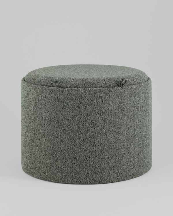 Пуф с ящиком Хюгге L букле темно-серый — изображение 2