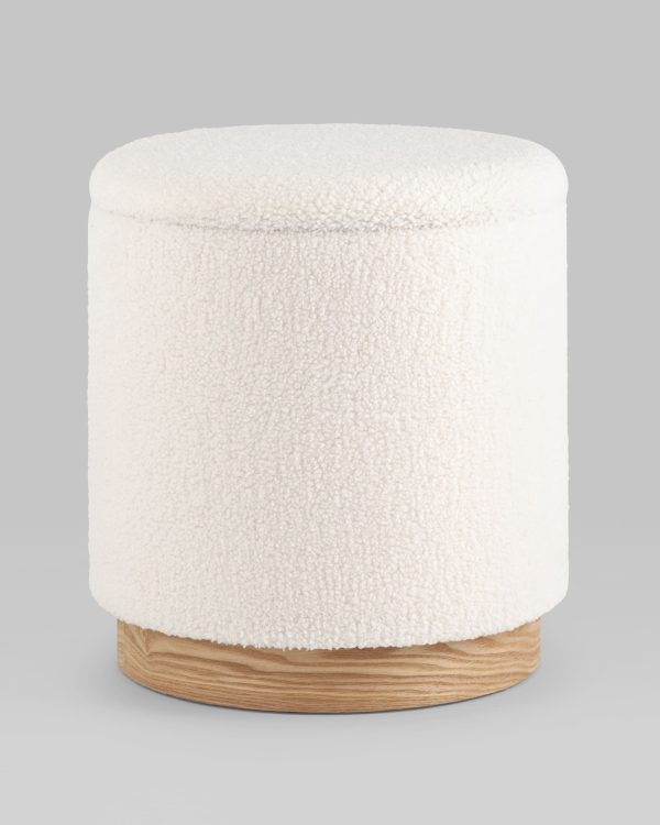 Пуф с ящиком Холли L тедди белый — изображение 2