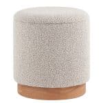 Пуф с ящиком Холли S букле бежевый