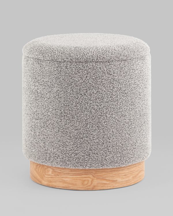 Пуф с ящиком Холли S букле серый — изображение 2