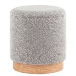 Пуф с ящиком Холли S букле серый