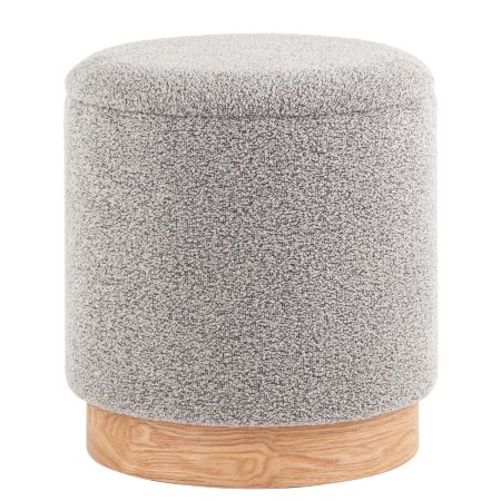 Пуф с ящиком Холли S букле серый