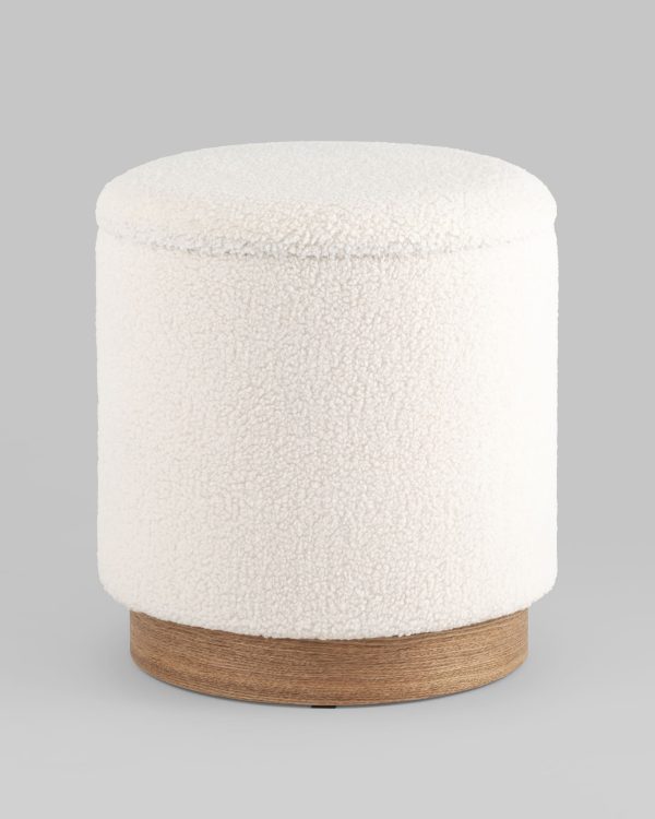 Пуф с ящиком Холли S тедди белый — изображение 2