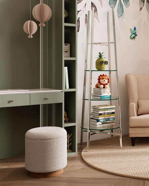 Пуф с ящиком Холли S тедди белый — изображение 3