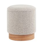 Пуф с ящиком Холли XS букле бежевый