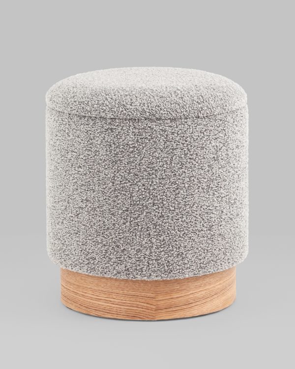 Пуф с ящиком Холли XS букле серый — изображение 2