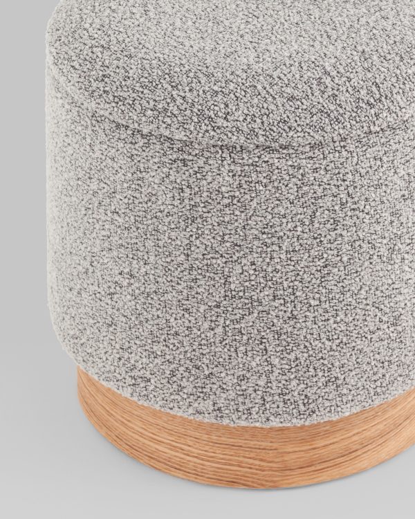 Пуф с ящиком Холли XS букле серый — изображение 3