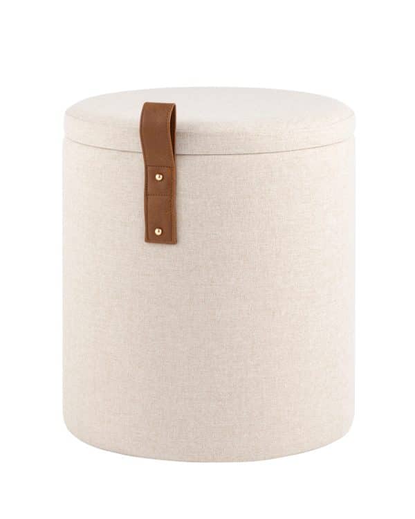 Пуф с ящиком Эркки рогожка S белый