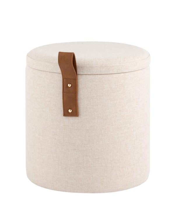 Пуф с ящиком Эркки рогожка XS белый