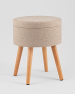 Пуф с ящиком Store Woody рогожка бежевая — изображение 2