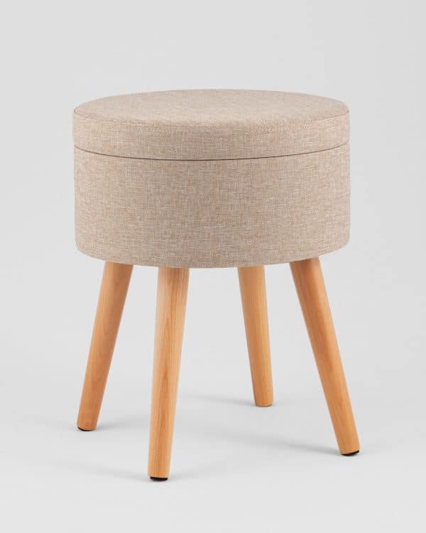 Пуф с ящиком Store Woody рогожка бежевая — изображение 2