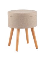 Пуф с ящиком Store Woody рогожка бежевая