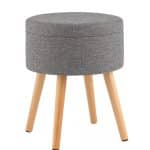 Пуф с ящиком Store Woody рогожка серая