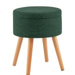 Пуф с ящиком Store Woody рогожка темно-зелёная