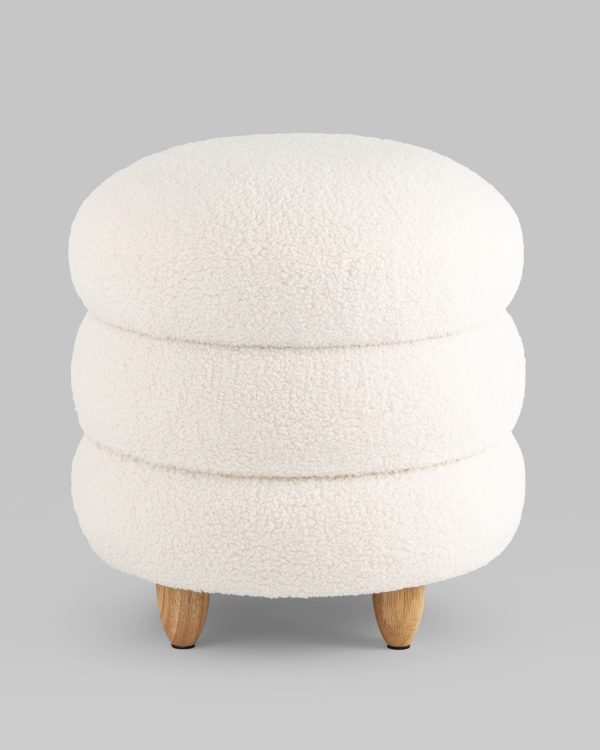 Пуф с ящиком Винни L тедди белый — изображение 2