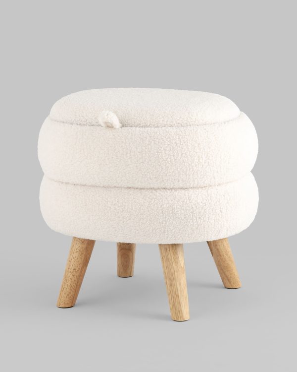 Пуф с ящиком Винни M тедди белый — изображение 2
