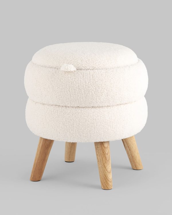 Пуф с ящиком Винни S тедди белый — изображение 2