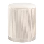 Пуф Шарлотта с ящиком серебро велюр бежевый