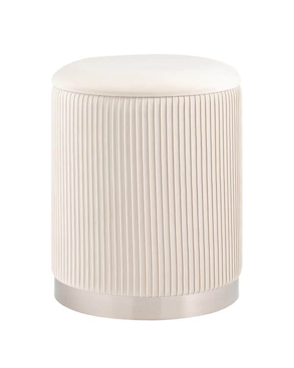 Пуф Шарлотта с ящиком серебро велюр бежевый