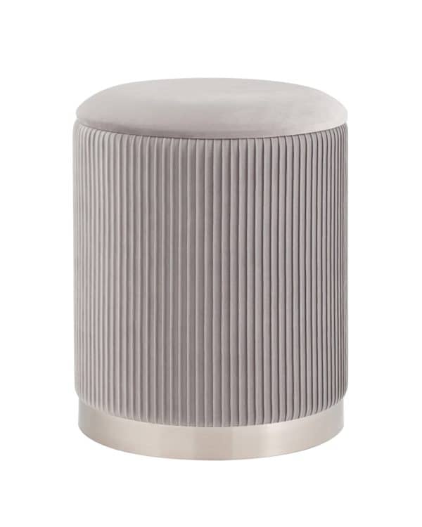 Пуф Шарлотта с ящиком серебро велюр серебристый