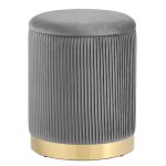 Пуф Шарлотта с ящиком велюр серый