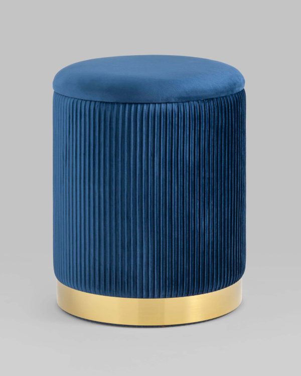 Пуф Шарлотта с ящиком велюр синий — изображение 2