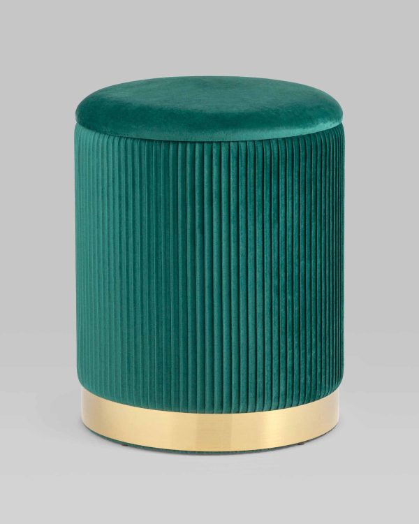 Пуф Шарлотта с ящиком велюр зеленый — изображение 2