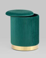 Пуф Шарлотта с ящиком велюр зеленый — изображение 3