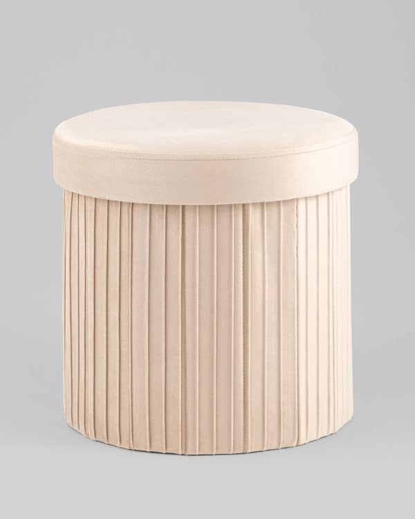 Пуф складной с ящиком Store Round бежевый — изображение 2