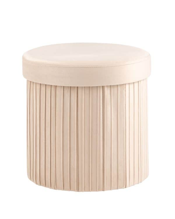 Пуф складной с ящиком Store Round бежевый
