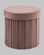 Пуф складной с ящиком Store Round пыльно-розовый — изображение 2