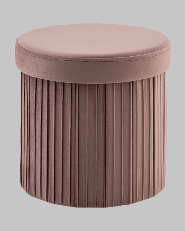 Пуф складной с ящиком Store Round пыльно-розовый — изображение 2