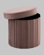 Пуф складной с ящиком Store Round пыльно-розовый — изображение 3