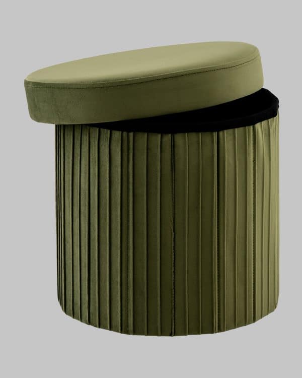 Пуф складной с ящиком Store Round травяной — изображение 3
