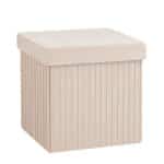 Пуф складной с ящиком Store Square бежевый