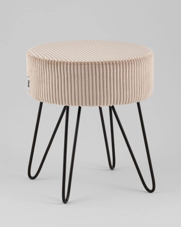 Пуф Спейси велюр рельефный бежевый — изображение 2