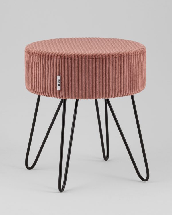 Пуф Спейси велюр рельефный коралловый — изображение 2