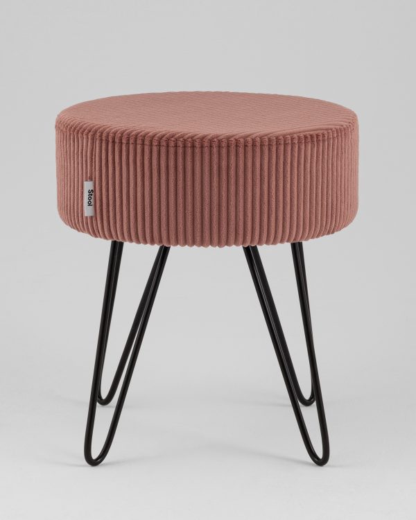 Пуф Спейси велюр рельефный коралловый — изображение 3