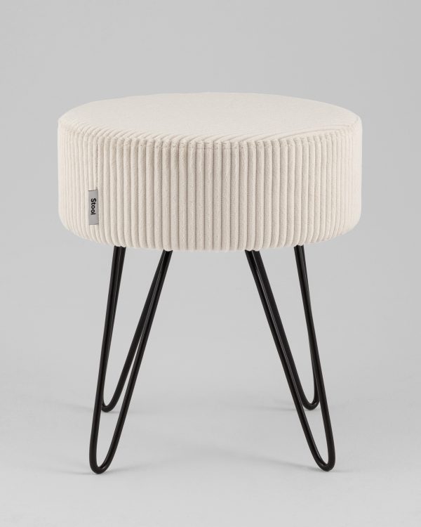 Пуф Спейси велюр рельефный молочный — изображение 2