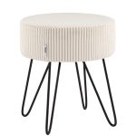 Пуф Спейси велюр рельефный молочный